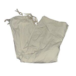 Gloria Vanderbilt Beige Cargo Capri Pants Sz 14 Adjustable Drawstrings
